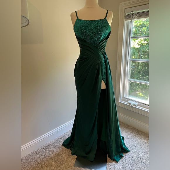 sachin and babi light blue dress Portia & Scarlett PS22538: Multi-Color Sequinned Foliage Evening Gown   Madeline's Boutique Boca Raton